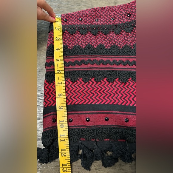 Dodo Bar Or Pass Tour Toi High Waist Black & Red Tassel Shorts Size Small - Picture 10 of 10